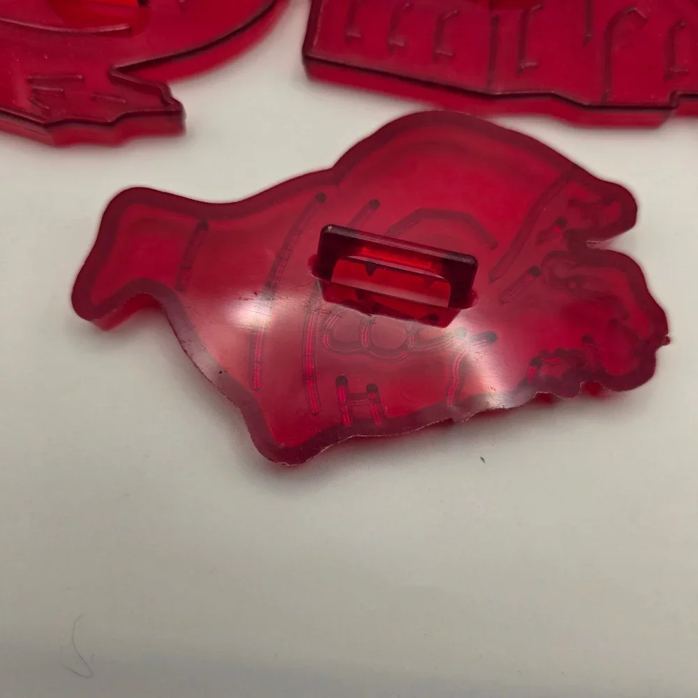 Vintage Red Plastic Cookie Cutters Set of 8 Christmas Holiday‎ Animals